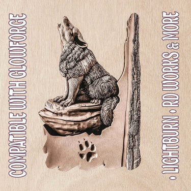 WOLF 3d illusion & laser-ready file 3DWave.us